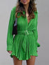 'Amara' Button Up Dropped Shoulder Shirt Dress - Celes Fashion